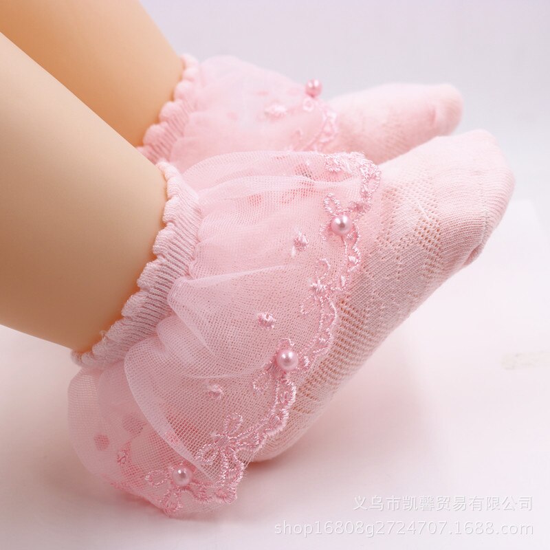 Baby Sokken Creatieve Mode Sokken Comfortabele Prinses Sokken Meisjes Gekamd Katoen Ruffle Stroken Trim Ankle Korte Sokken