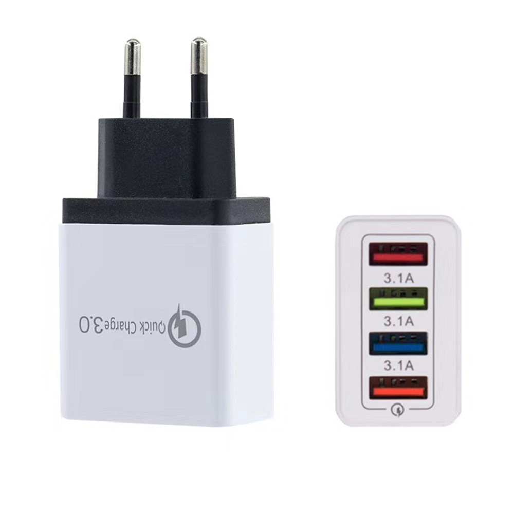 Coming 4 Port Quick Charge QC 3.0 USB Charger Travel Wall Adapter EU US plug 3.1A Mobile Phone Fast Charging