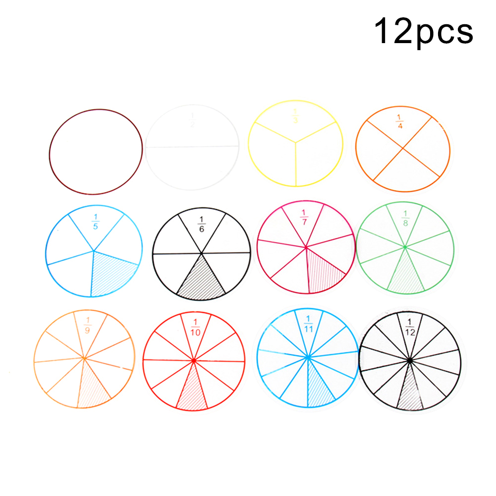 12Pcs Numbered Fractions Circles Chips Mathematics... – Grandado
