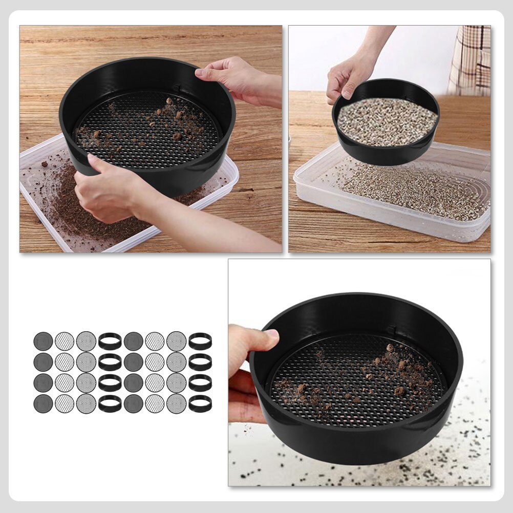 8 Sets Van Tuin Zeef Draagbare Zifter Plastic Bodem Steen Schifting Mesh Tuinieren Tool