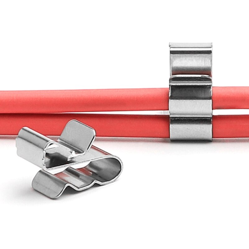 10/20Pcs Trailer Frame Draad Clips Zonnepaneel Draad Clips 304 Rvs Kabel Klemmen Dubbele Draad clip Voor Pv Bedrading