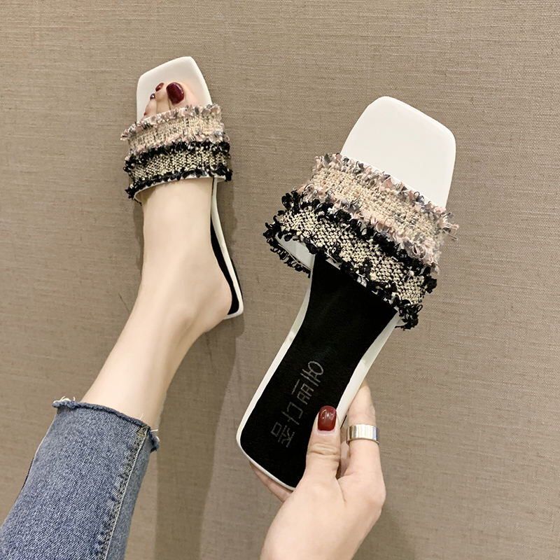 Mode Vrouw Sandalen Zomer Schoenen Gladiator Strand Sandalen Zwart Wit Platte Hakken Mule Sandalen Slippers Maat 35-40: WHITE / 39