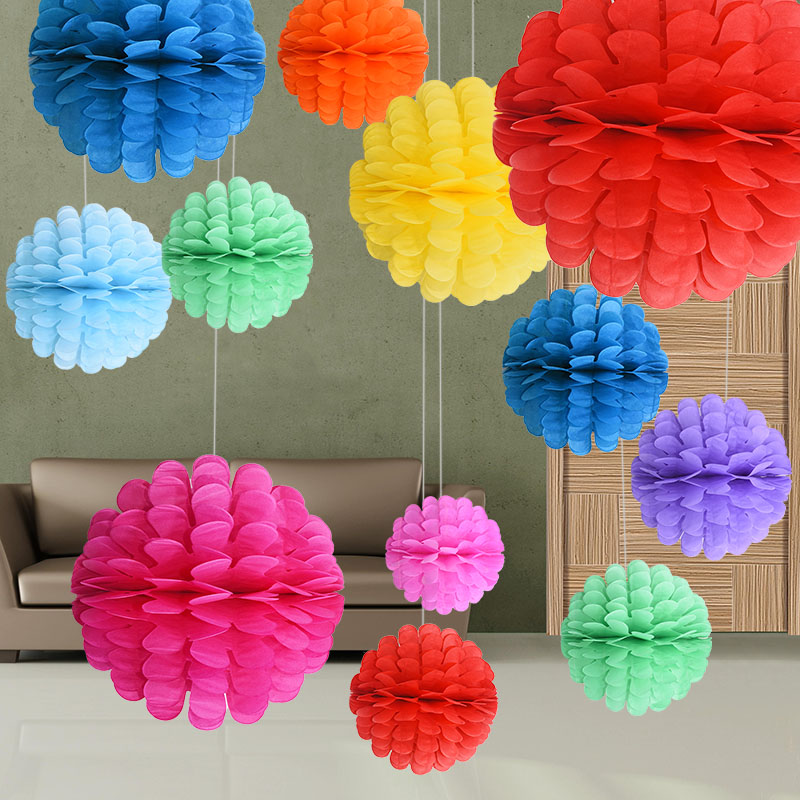 1 pc 20/25 cm Papier Bommel Blume Ball Heimat Hochzeit Dekoration Baby Dusche Geburtstag Partei Liefert Dekorative Papier pom Poms