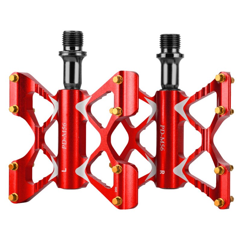 IMPALAPRO - Dubbele Functie Fiets Flat Pedalen en SPD Pedalen 9/16'' Compatibel met Shimano SPD - Dubbele Platform MTB-platte pedalen en SPD- pedalen zonder kliksysteem (Rood