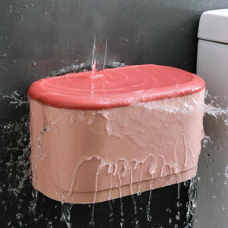 Wall Mounted Toilet Paper Holder Waterproof Toilet Paper Dispenser Bathroom Storage Rack Tissue Box Holder Bathroom Organizer