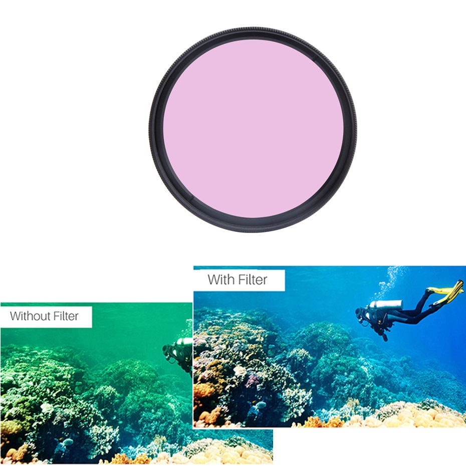 Filtros para Cámara de Acción, de 58mm, para GoPro Hero 8, color negro, supermacro, para buceo de cerca, para GoPro Hero8, estuche negro resistente al agua, accesorios