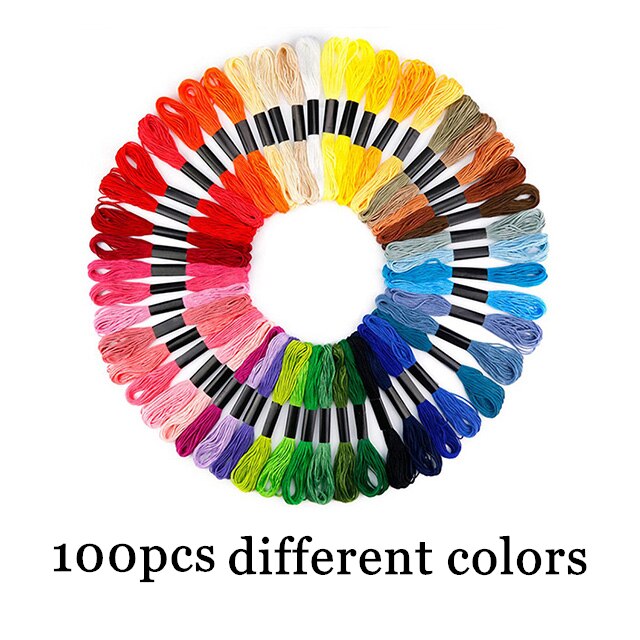 Multicolor Embroidery Thread Cross Stitch Floss Threads Cotton Sewing Skeins Skein Kit DIY Sewing Too 50/100/150/200/250pcs: 100pcs