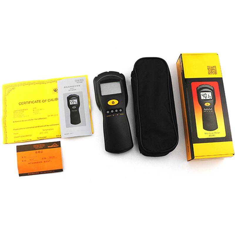 Medidor de humedad de madera sin contacto AS981, higrómetro Digital, probador de humedad para papel/madera contrachapada/madera/edificios de hormigón, húmedo