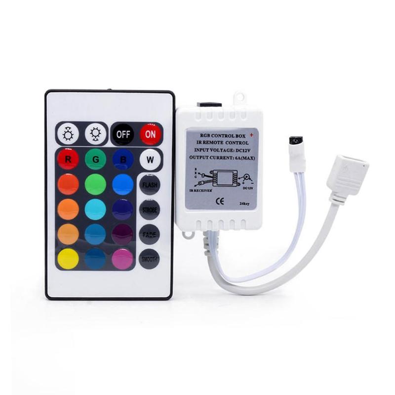 24Keys LED RGB Controller DC12V IR Remote Controller for RGB LED Strip Lights