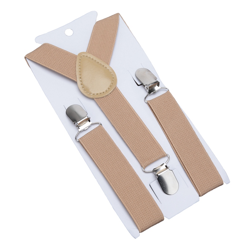 Soild Kleur Kinderen Riem Baby Jongens Meisjes Kleurrijke Bretels Clip-on Y-Back Bretels Strikje Elastische Kids verstelbare: Champagne