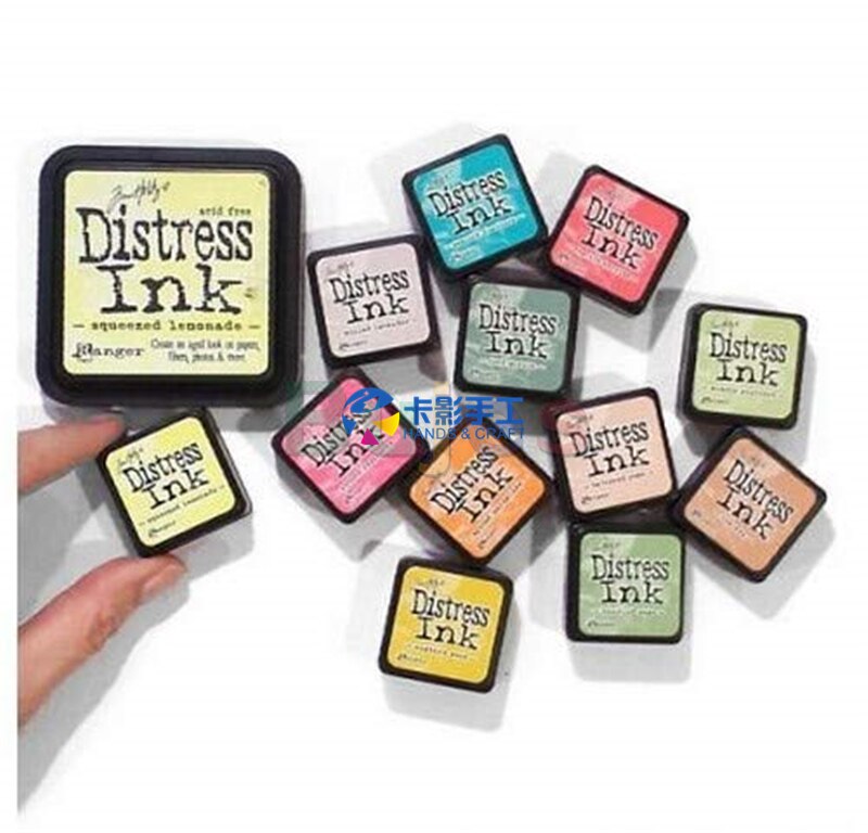 Ranger Tim Holtz Distress Ink Pad Kits, Mini Old Color Retro Stamp Pad Ink Pad 64 Colors School Office Supplies