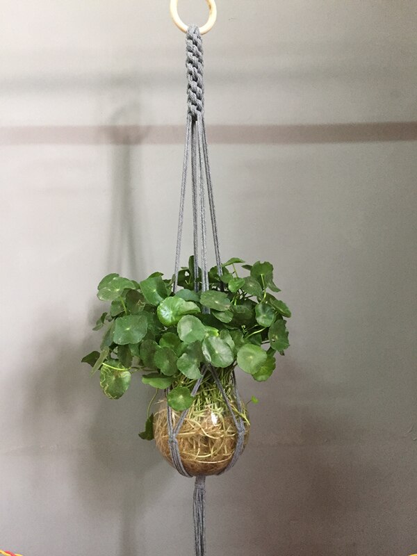 Aankomst Hanmade Kleurrijke Macrame Plant Hanger Opknoping Pot Beige Groen Rood Khaki Donker: Gray
