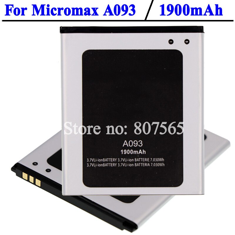 For Micromax A093 Battery 1900mAh Accumulator