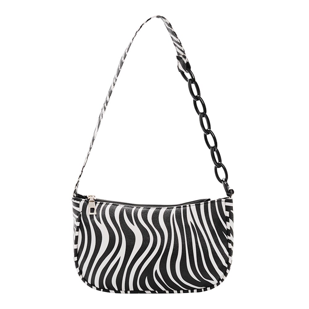 Moda zebra impressão feminina bolsa de couro simples underarm sacos ombro feminino diário viagem totes bolsa bolsas e bolsas: A