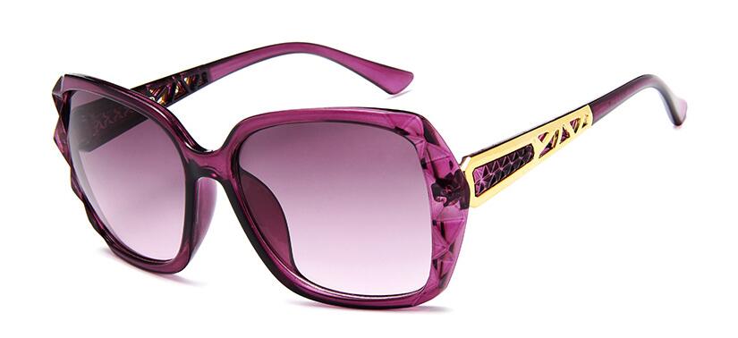Dcm overdimensionerede firkantede solbriller kvinder sommer gradient stor stil klassiske sol solbriller  uv400: C3 lilla