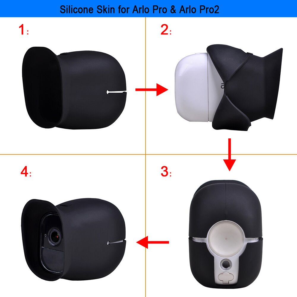 3 stk skind dækker beskyttelse til arlo pro og arlo pro 2 silikonetaske sikkerhedskamera tilbehør