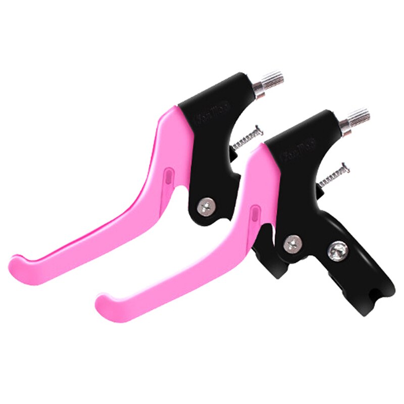 1Pair Bicycle Brake Handle 2-finger Mountain Bike Cycling Brake Levers Bike Bicycle Children Brake Handle Cycling Kids Bikes: Pink