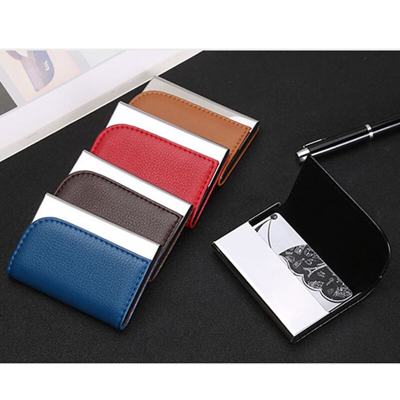 Itapkris Man Business Card Holder PU Leather Bank Credit Card Case For Women Travel Aluminum Black RFID Wallet Porte Carte