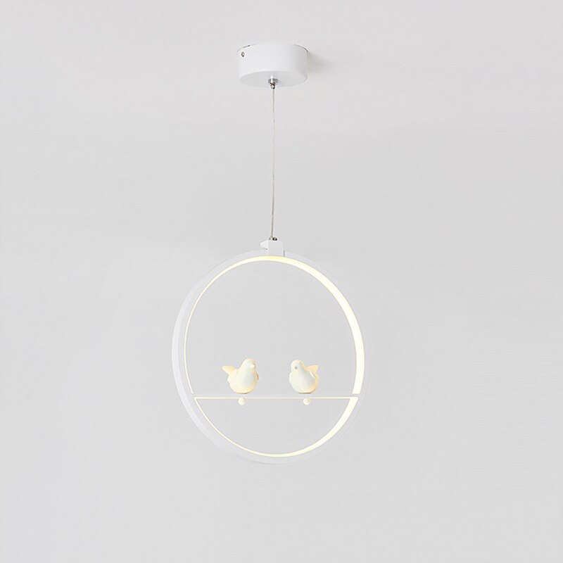 White/Black Pendant Lights Indoor Balcony Loft Home Hanging Lighting Modern Kitchen Parlor Art Birds LED Pendant Lamps