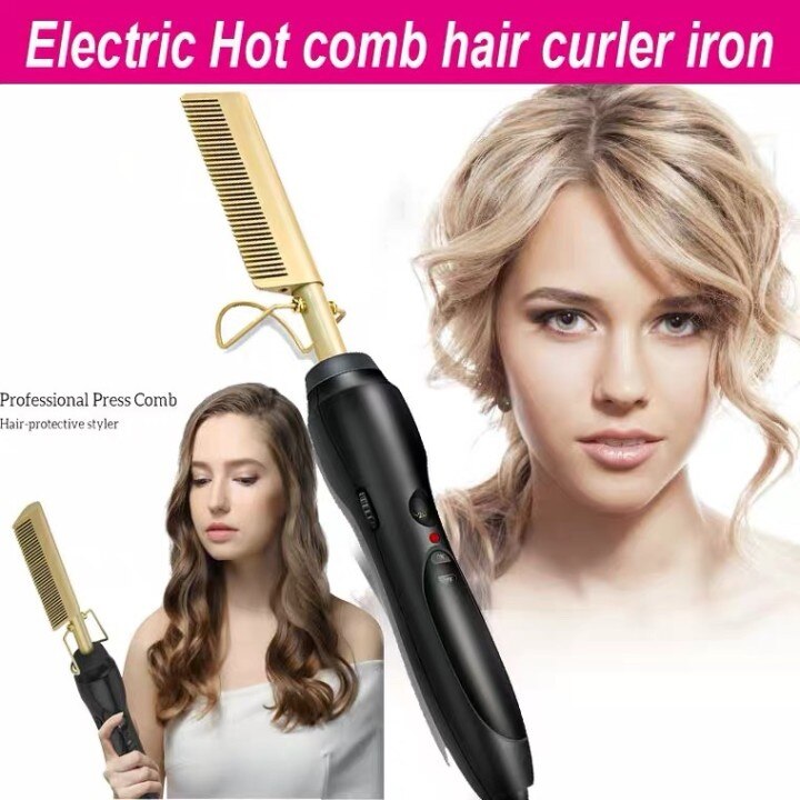 Stijltang Verwarming Kam Glad Ijzer Rechttrekken Borstel Corrugation Curling Iron Hair Curler Kam Multifunctionele Gebruik