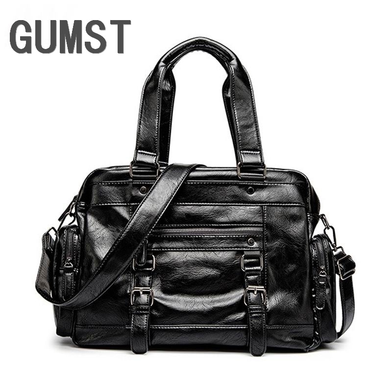 GUMST Large Capacity Travel Luggage Bag Brand Black Men Business Laptop Bag Short Trip Man Travel Bag For Male