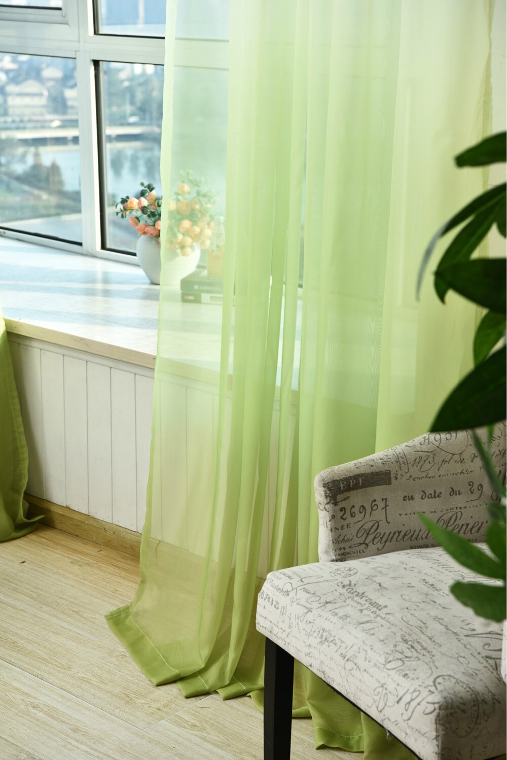 Schabracken Tüll Schleier Tür Fenster Vorhang Drapieren Tafel schier Schal Teiler Für Wohnzimmer sterben Zimmer Vorhänge Dekorative #008: Grün