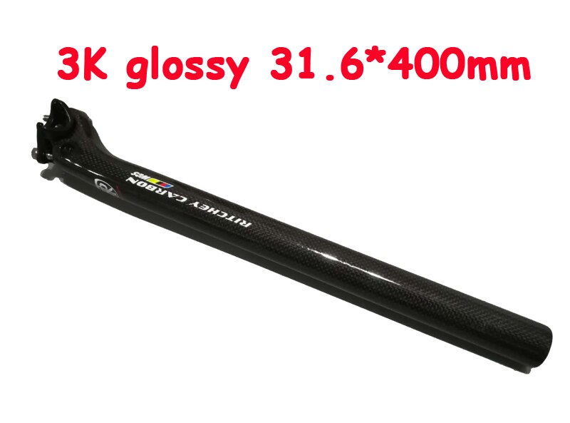 Super light Bicycle seatpost carbon seatpost bicycel seat post MTB road bike seatpost 3k carbon 190g 27.2/31.6*400mm: WCS 3k glossy d