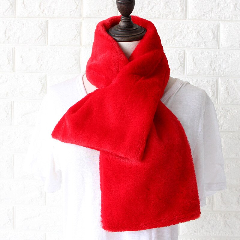Scarf écharpe fausse fourrure pour femmes | Écharpe d'hiver chaude et douce, écharpe à anneau pelucheux, châles, enveloppes, écharpe à épaules, , au détail,: red