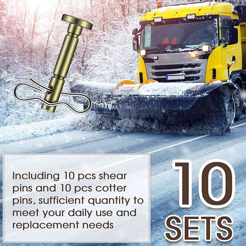 10PCS Shear Pin And Split Pin Kit For Snow Blower Shear Pin 738-04124A And 714-04040