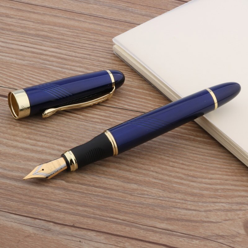 Luxe Jinhao X450 Metalen Vulpen Gouden Zwarte Elegante Briefpapier Kantoor Schoolbenodigdheden Inkt Pen: Spiral blue