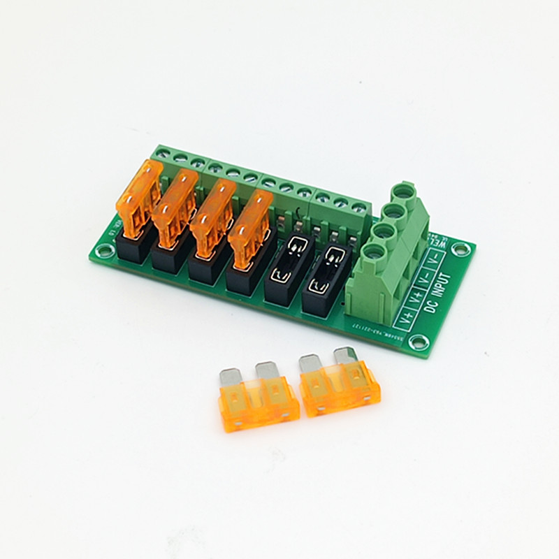 DC Power Fuse Distribution Strip Module Terminal Block 6 Position Expandable