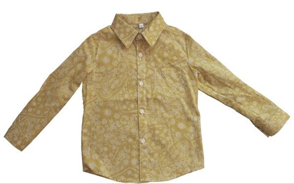 BBD camicia per bambini nuovi fiori gialli bavero manica lunga ragazzi bambini superiore neonati 3 anni abiti di alta qualità: Default Title