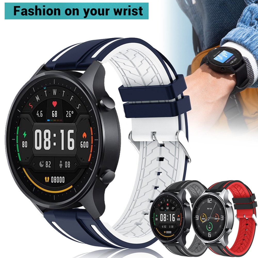 Voor Xiaomi Kleur Horloge Band Mi Smart Horloge Kleur Siliconen Horlogeband Vervanging Sport Bracelet22mm Horloge Band