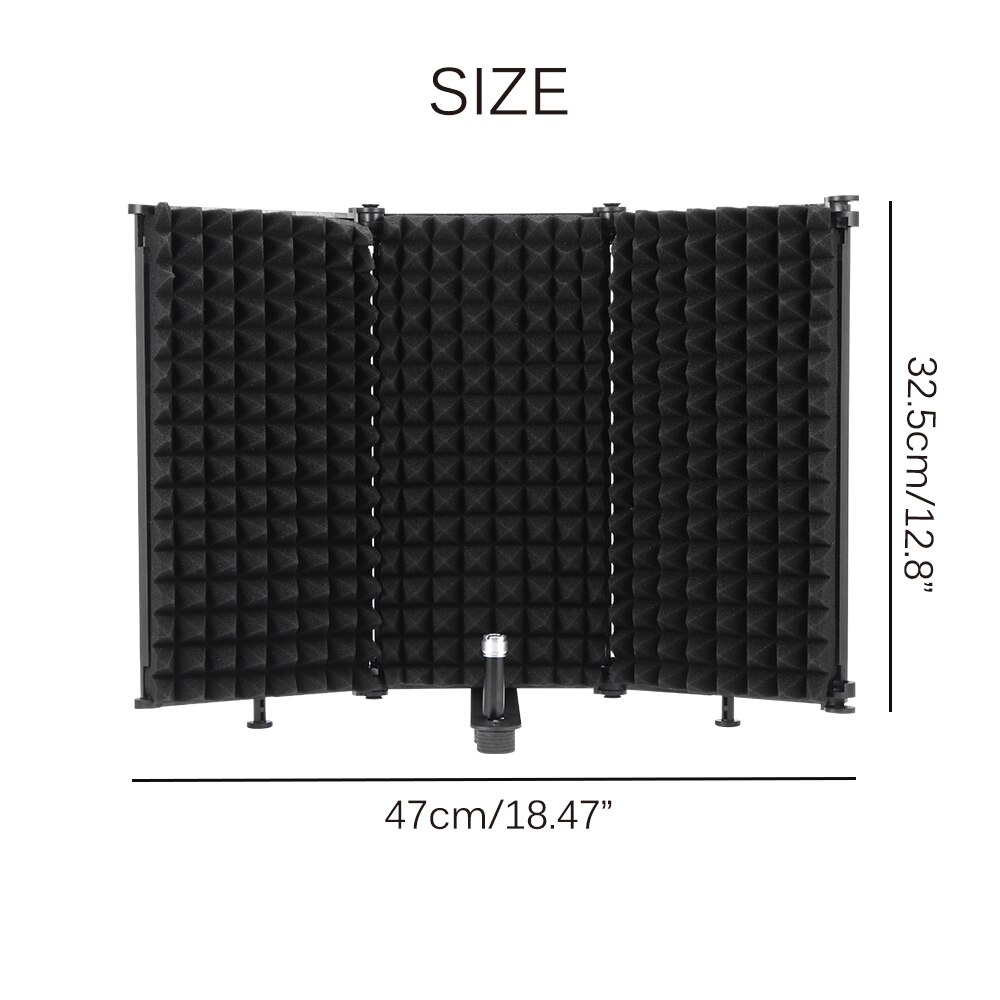 Mikrofon isolasjon skjold studio mic lydabsorberende skumreflektor lydabsorberende skumreflektor popfilter