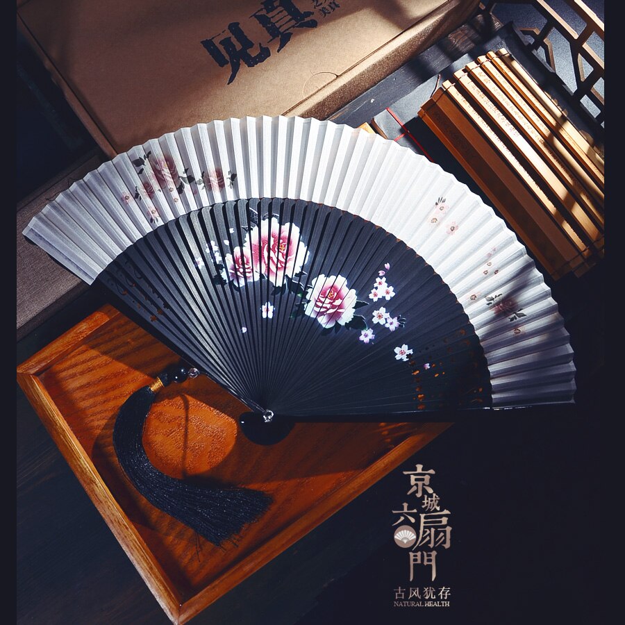 Japanese Hefeng Dragon Printing Craft Fan Fan 6" Ladies Folding Fan Folding Chinese Style Summer: Rouge