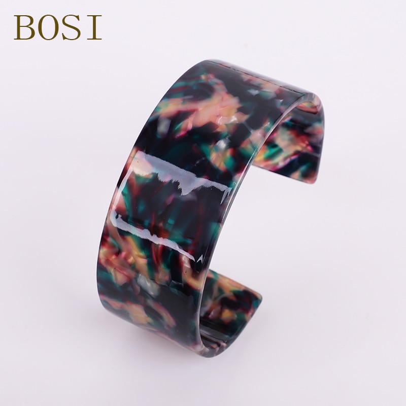 Bohemian Leopard Acitic Säure Acryl Harz Armbänder Bunte Armreif Für Frauen Harz Manschette Armband femme Einfache Elegante Schmuck: 5