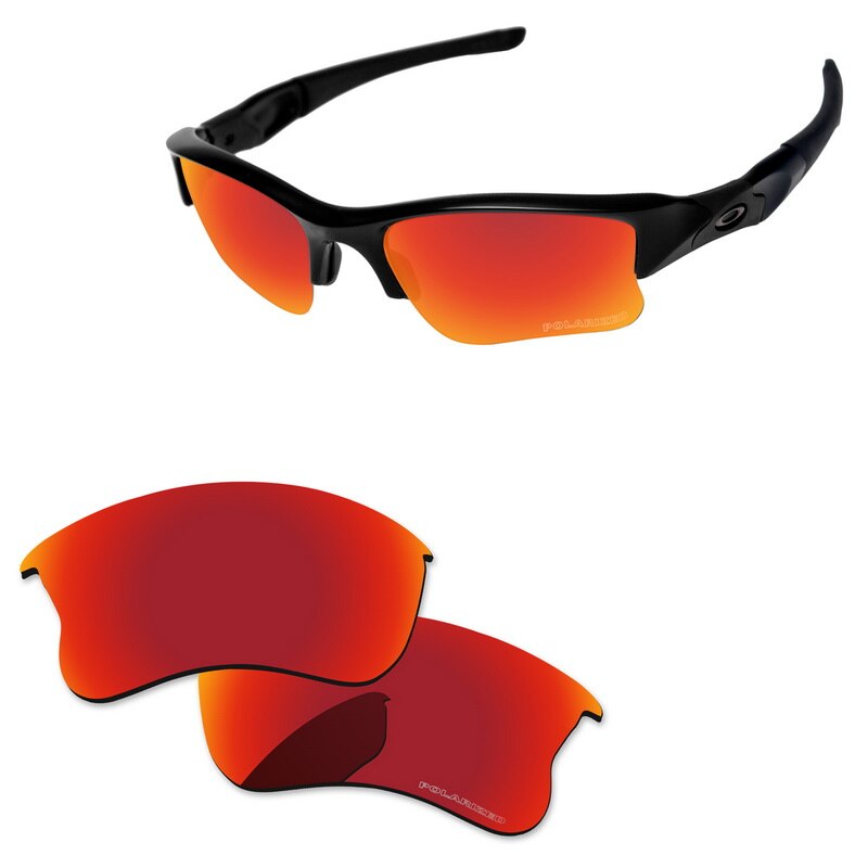 Alphax-lentes polarizadas de policarbonato para gafas de sol XLJ, lentes de repuesto para chaqueta plana auténtica, múltiples opciones: Fire Red