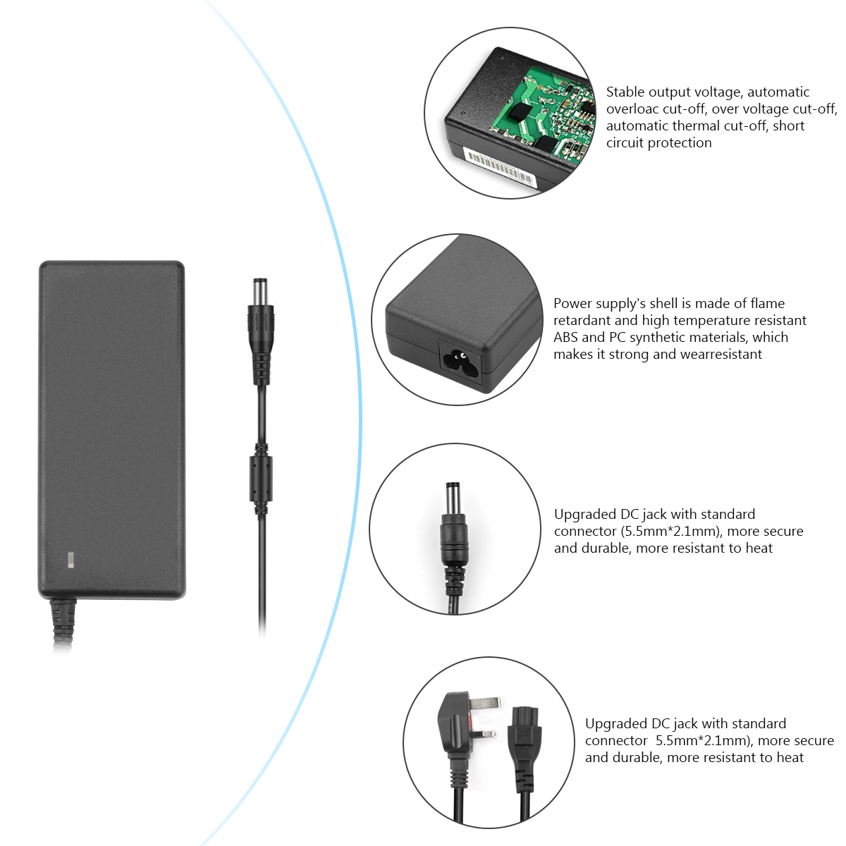 Alimentatore adattatore CA HTRC 15V 6A per caricabatterie bilanciato RC 80W Adattatore Imax B6 V2 Alimentazione CC