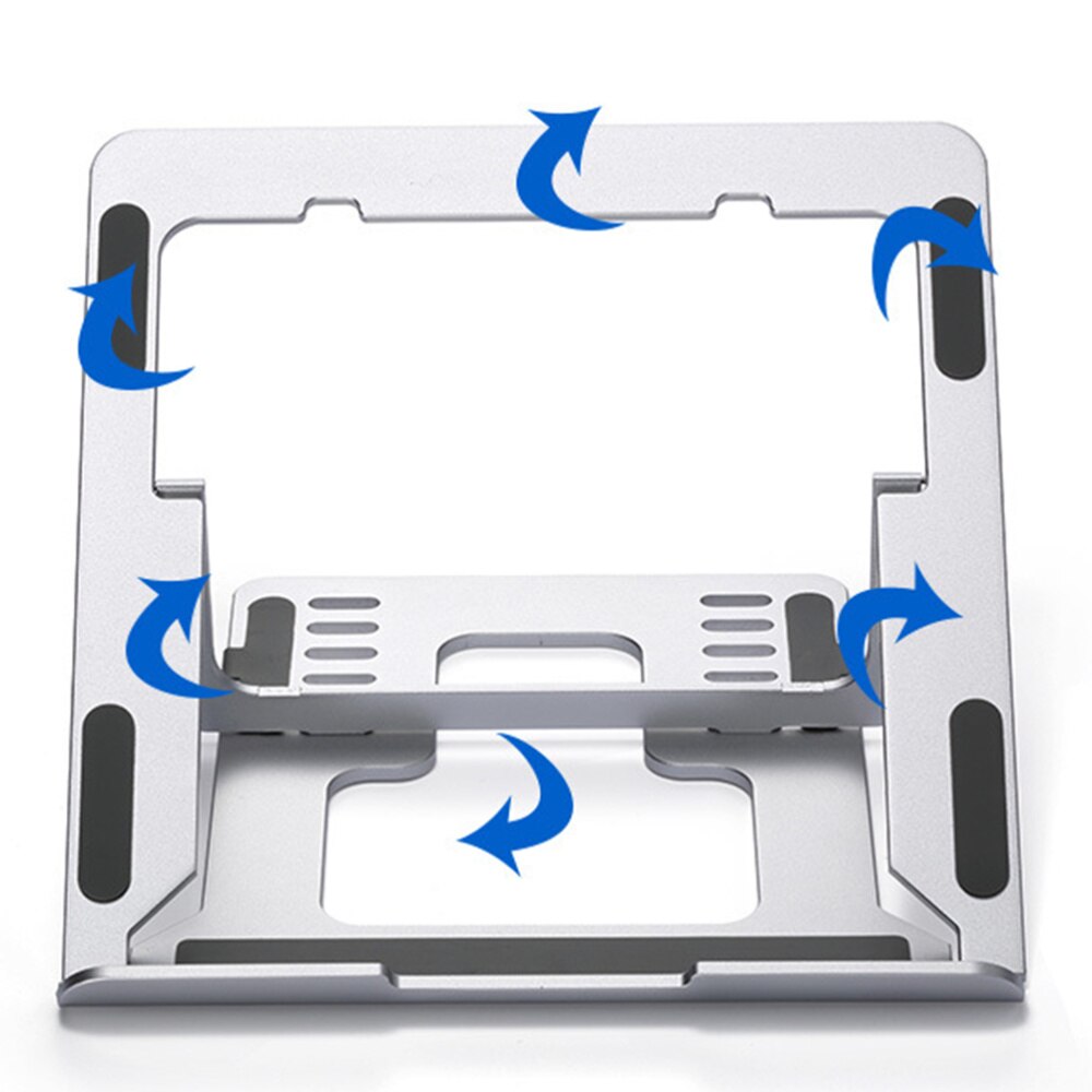 1pc dupla face suporte de liga alumínio rack desktop suporte prateleira dobrável segurando bracke para computador portátil tablet