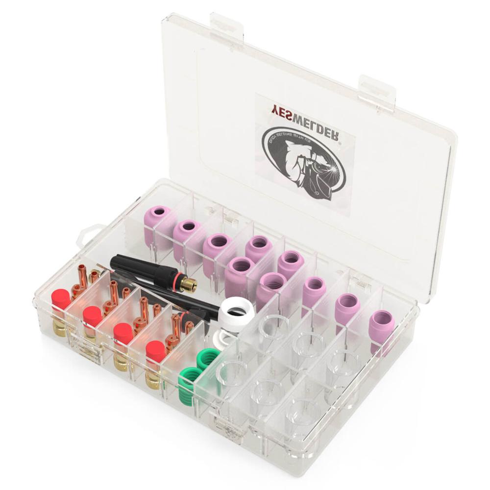 49pz TIG Torcia di Saldatura tozzo gas lente #10 Pyrex Tazza di Vetro kit per WP-17/18/26