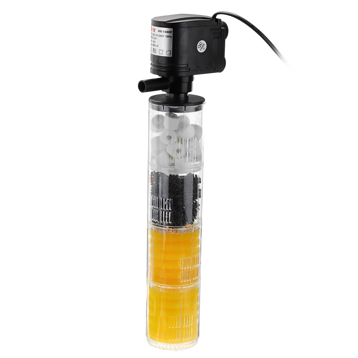 3 in 1 Mini Aquarium Filter Fish Tank Internal Filter 4 Layers Fish Tank Submersible Water Pump Air Oxygen Increase