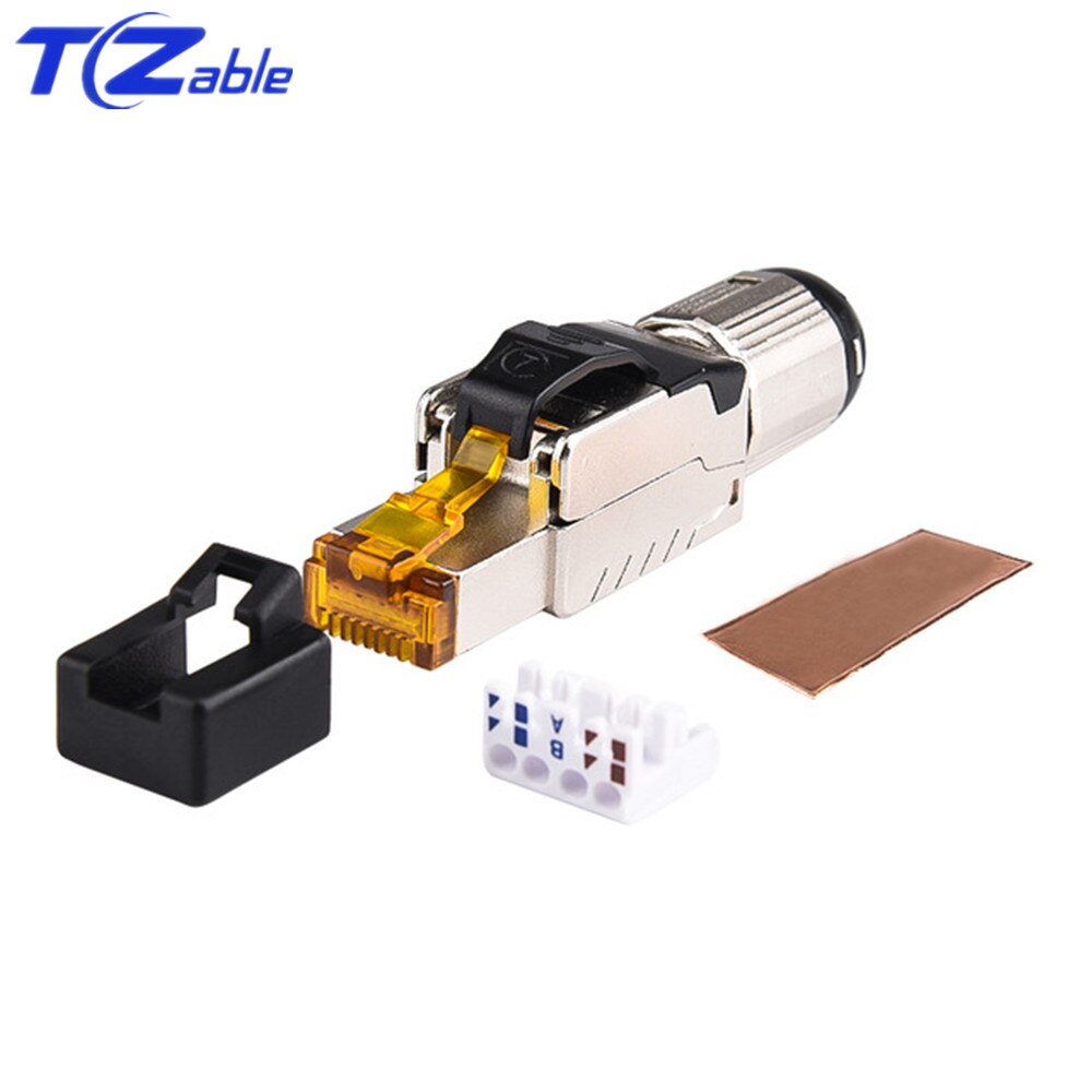 Conector Cat8 RJ45, Cable Ethernet 40G, adaptador de crimpadora sin blindaje, Cable Lan RJ45, extensión de red, enchufe de red rj 45 Cat 8: Cat7 Metal Sheath / 5pcs