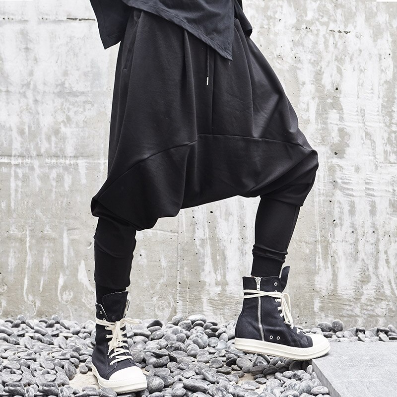 Pantalones caídos de entrepierna Harajuku para hombre, pantalones holgados de Hip Hop, estilo gótico Punk, pantalones sueltos para hombre: Default Title