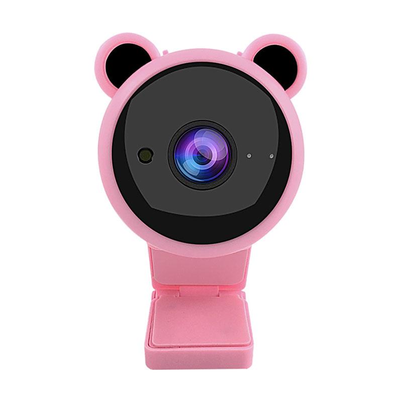 HD1080p Camera Video Computer Camera Usb Webcam Multi function Desktop Cam with Noise Canceling mic for Video Conference: Pink