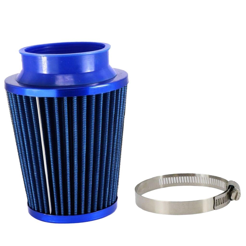 Blue 3'' Car Cold Air Intake Filter Cleaner Direct Replacement