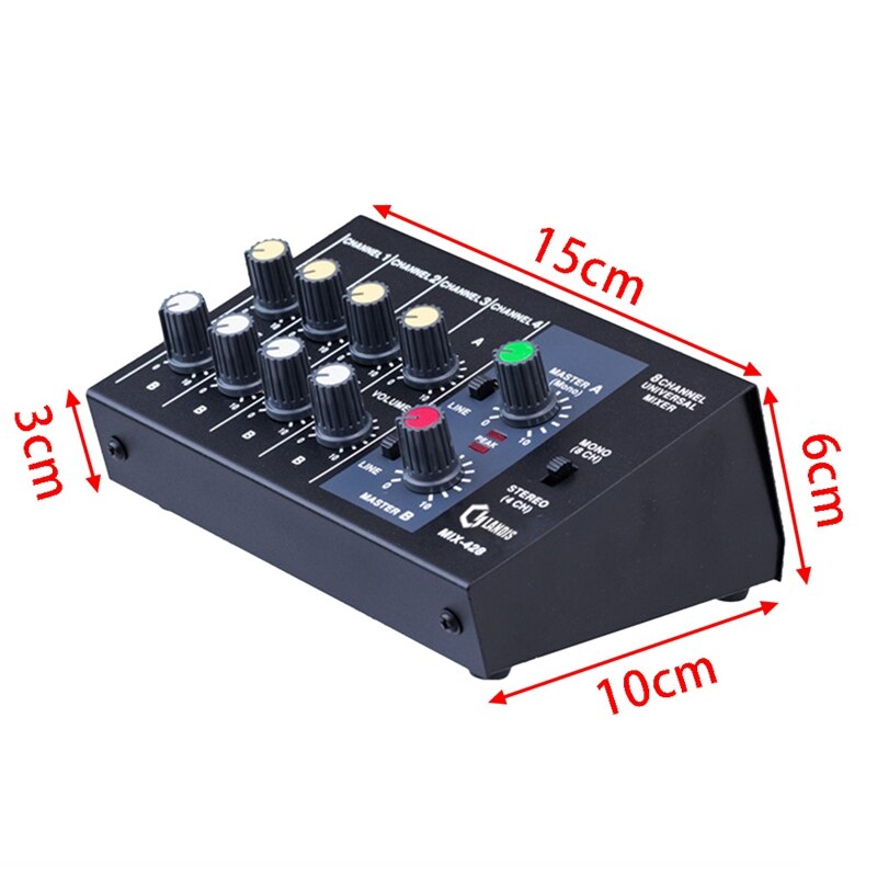 Mixing Console 8 Channel Panel Karaoke Microphone Sound Mixer Digital Adjusting Stereo Us Plug