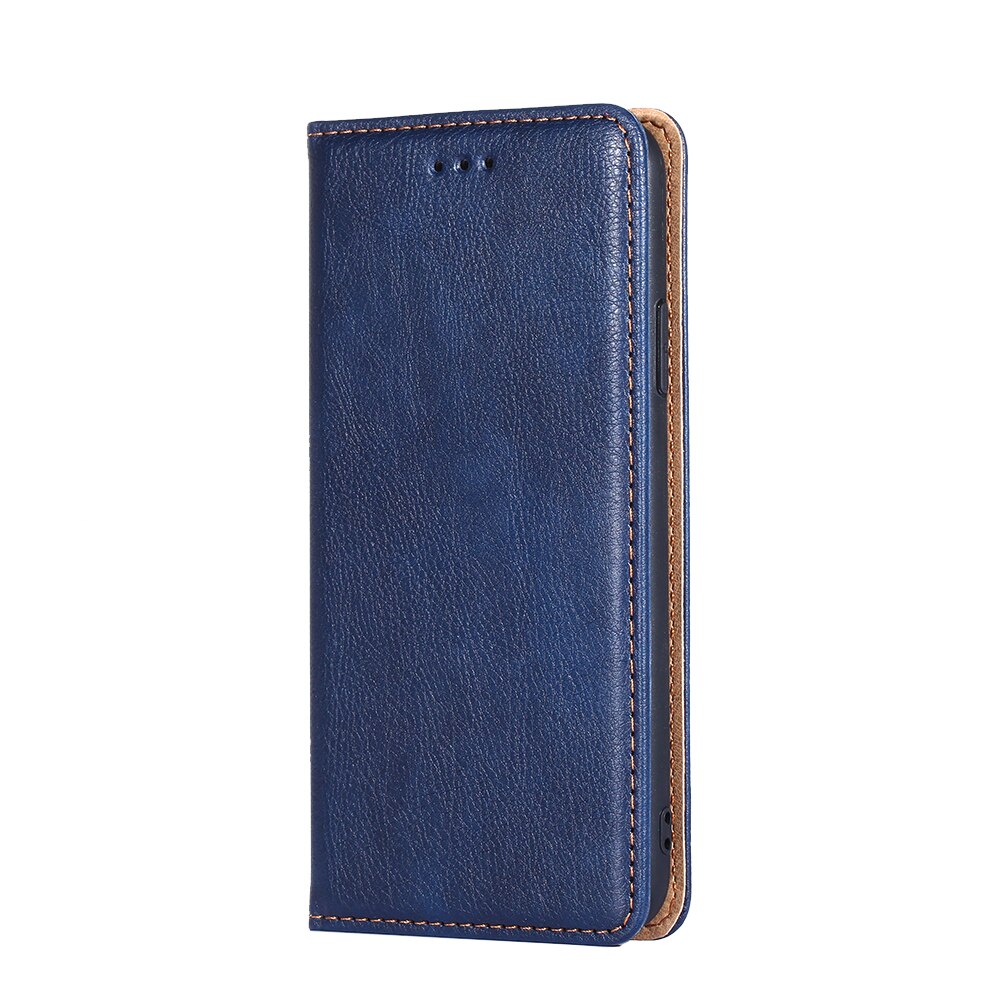 Magnetische Case Voor Xiaomi Redmi 9 Cover Lederen Tpu Cover Voor Xiaomi Redmi 9 Flip Wallet Case Card Slots telefoon Tas Etui: Blue