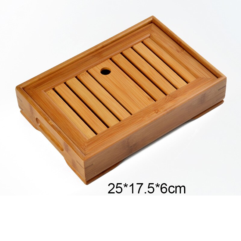 Kung Fu Tea Set Natural Bamboo Tea Tray Rectangular Traditional Puer Wooden Tea Tray Chahai Tea Table