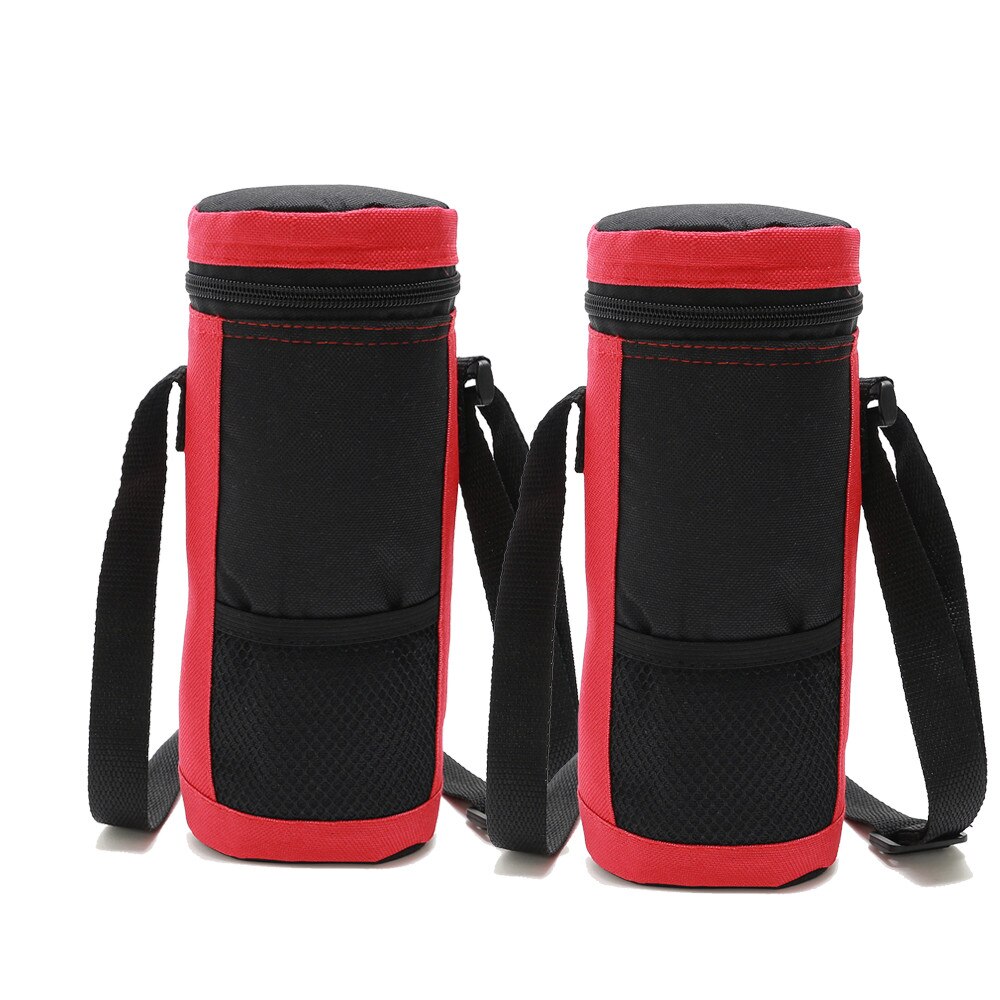 Sanne 2 Stks/partij 1.5L Koeltas Houden Verse Geïsoleerde Fles Zak Polyester Waterdicht Pak Ijs Outdoor Picknick Thermische Lunchbox: 2Pcs Red