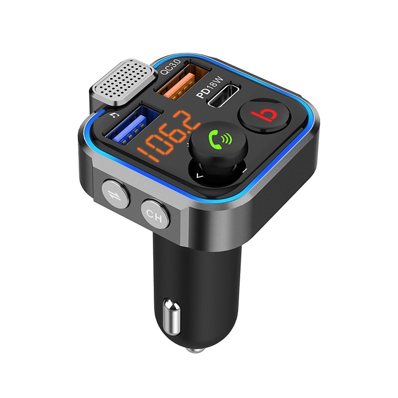 Zl Auto Bluetooth Speler Snelladen Verstelbare Autolader Bluetooth Handsfree Fm-zender: Default Title